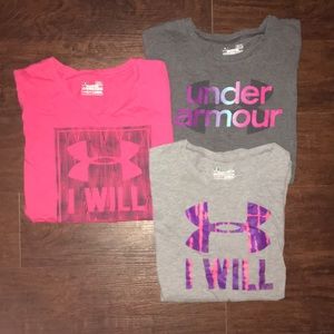 Three semi fitted under armour graphic tees